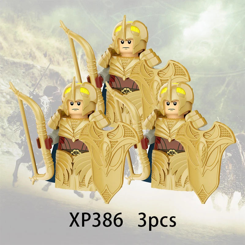 3pcs Lord Rings Elves Orcs Army Dwarf Rohan Mini Action Toy Figures Building Blocks Assembly Toys for Kids Birthday Gift Beauty World Shop