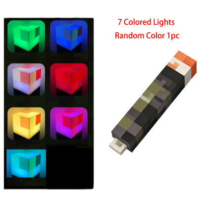 Fun Mini Torch Keychain Pixel Wind Design Game Model Toys LED Flashlight USB Rechargeable Night Light Backpack Pendant Fans Gift Beauty World Shop