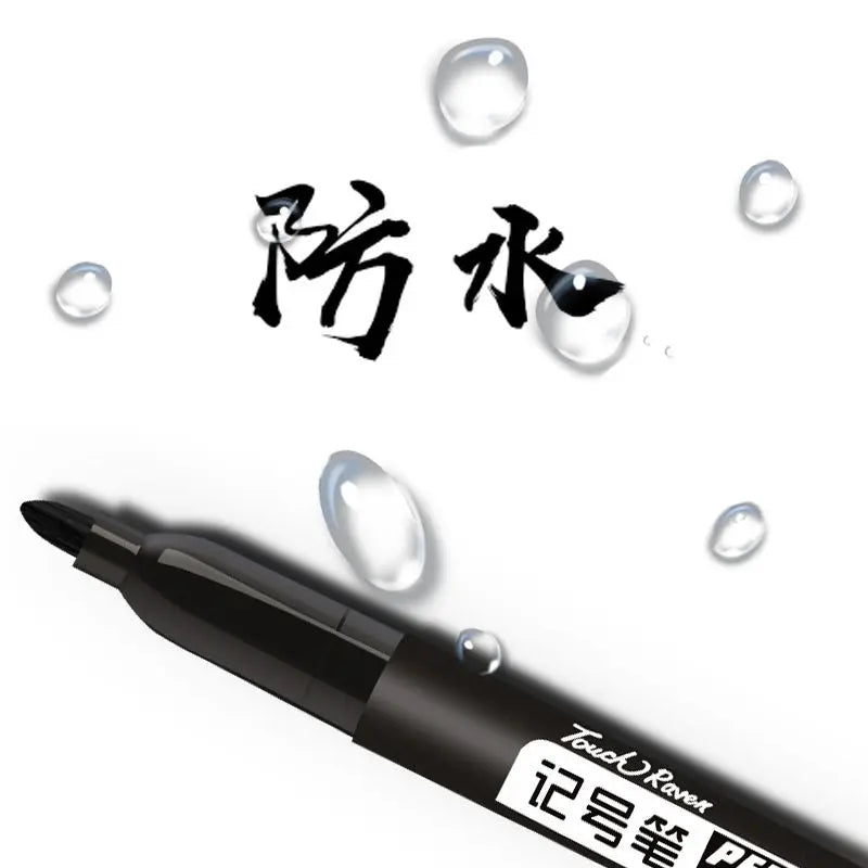 6 Pcs/Set Permanent Art Marker Pen Fine Point Waterproof Ink Thin Nib Crude Nib Black Blue Red Ink 1.5mm Fine Color Marker Pens Beauty World Shop