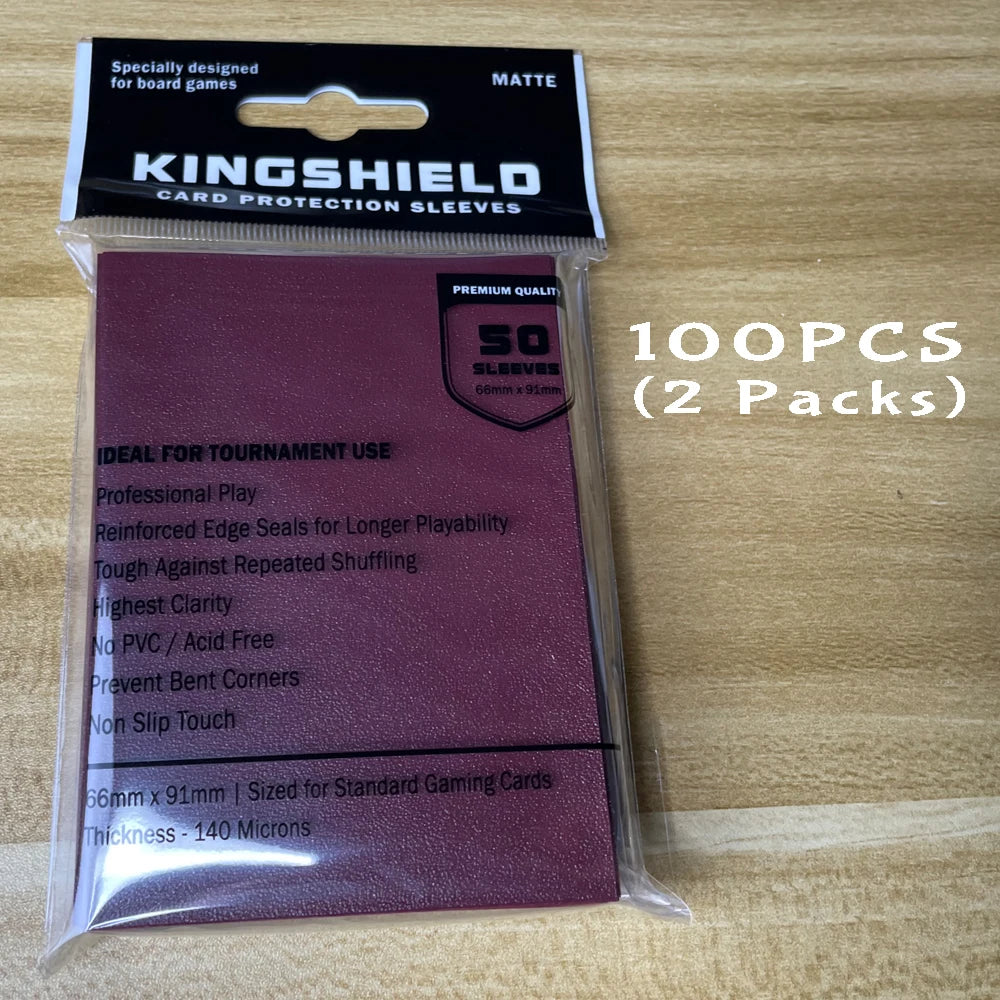 100PCS Matte Colorful Standard Size Card Sleeves TCG Trading Cards Protector Tarot Shield Board Games Cover PKM 66x91mm Beauty World Shop