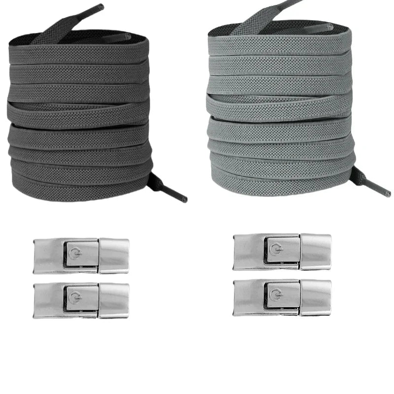 New Without Ties Elastic Laces No Tie Shoe Laces Press Lock Shoelaces Sneaker Kids Adult 8MM Widened Flat Shoelace for Shoes Beauty World Shop