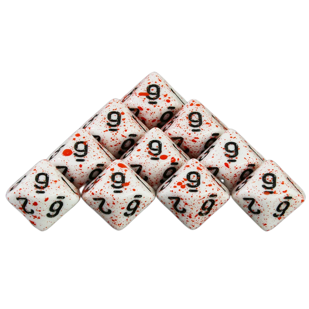 Dormia Dice DND Accessories Opaque White Acrylic Polyhedral Dice Set With Special Blood Effect For Table Board Role Playing Game Beauty World Shop