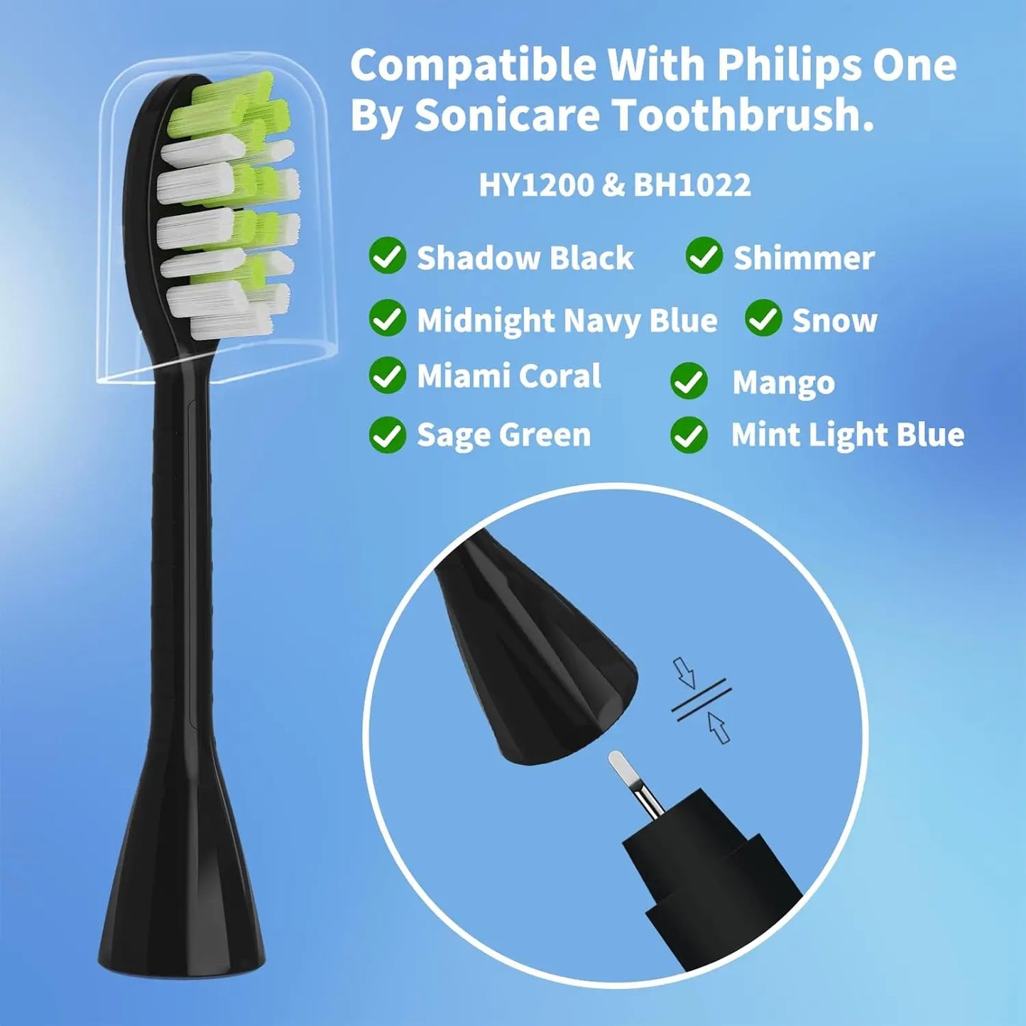 4/10pcs Toothbrush Replacement Heads Compatible with Philips One Series Sonicare Rechargeable Toothbrush HY1200/06 BD1003/AZ Beauty World Shop