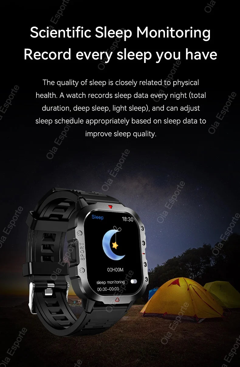 New Military GPS Smart Watch Men Flashlight Compass Waterproof Outdoor Sports Tracker Bluetooth Calls Smartwatch For Android IOS