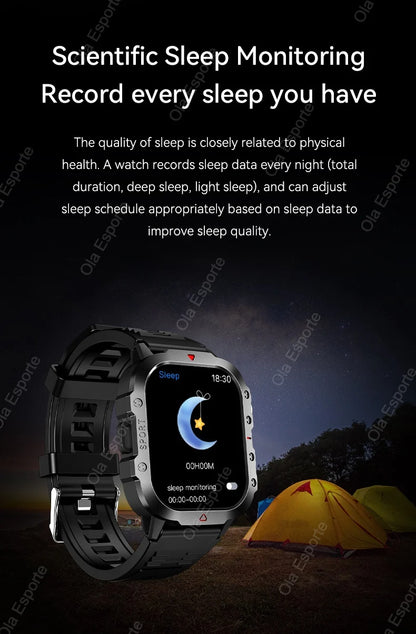 New Military GPS Smart Watch Men Flashlight Compass Waterproof Outdoor Sports Tracker Bluetooth Calls Smartwatch For Android IOS