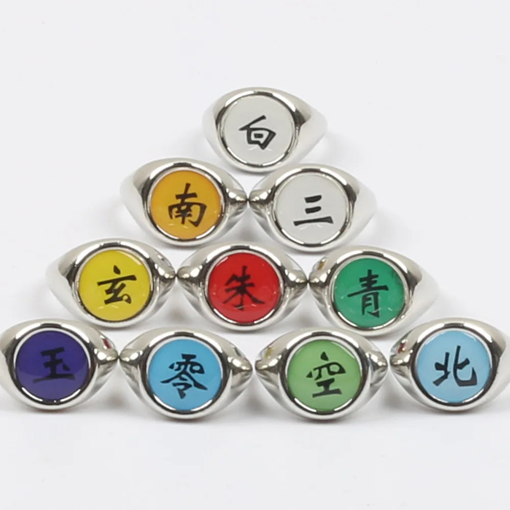 10PCS/Set Anime Akatsuki Itachi Metal R-ings Cartoon Cool Cosplay Accessory Props Boy Children Action Figure Toy Gift Beauty World Shop