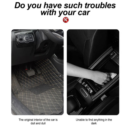 LED Car Mini Touch Light USB Charging Portable Auto Roof Ceiling Reading Night  Lamp Wireless Car Decoration Ambinet Light Beauty World Shop