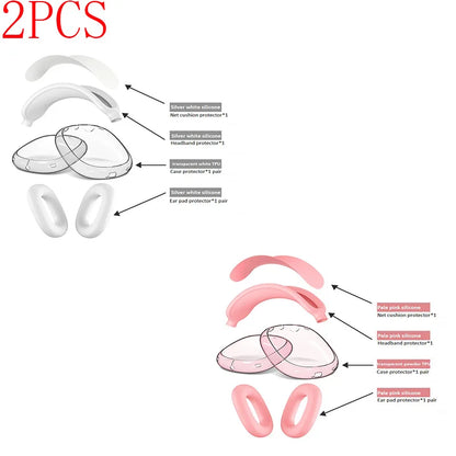 Headphones Ear Pads Scratch Resistant Hearing Aid Case Transparent TPU Three Piece Set for Airpods Max Case Accessories EJBHT07