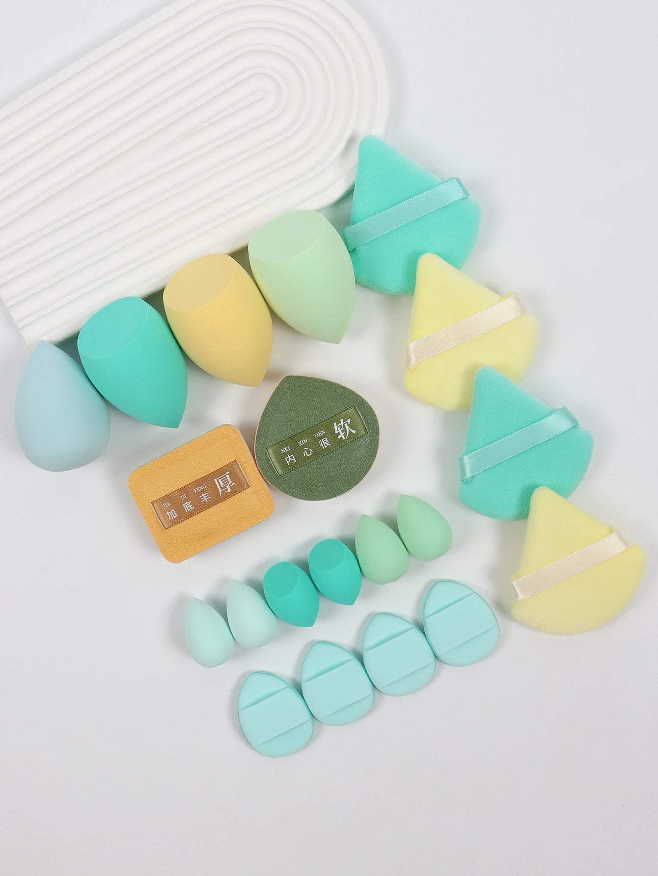 20 Pcs Pink Makeup Sponge and Makeup Puff Set Suitable for Face Cream and Powder Concealer Powder Makeup Machine Beauty World Shop