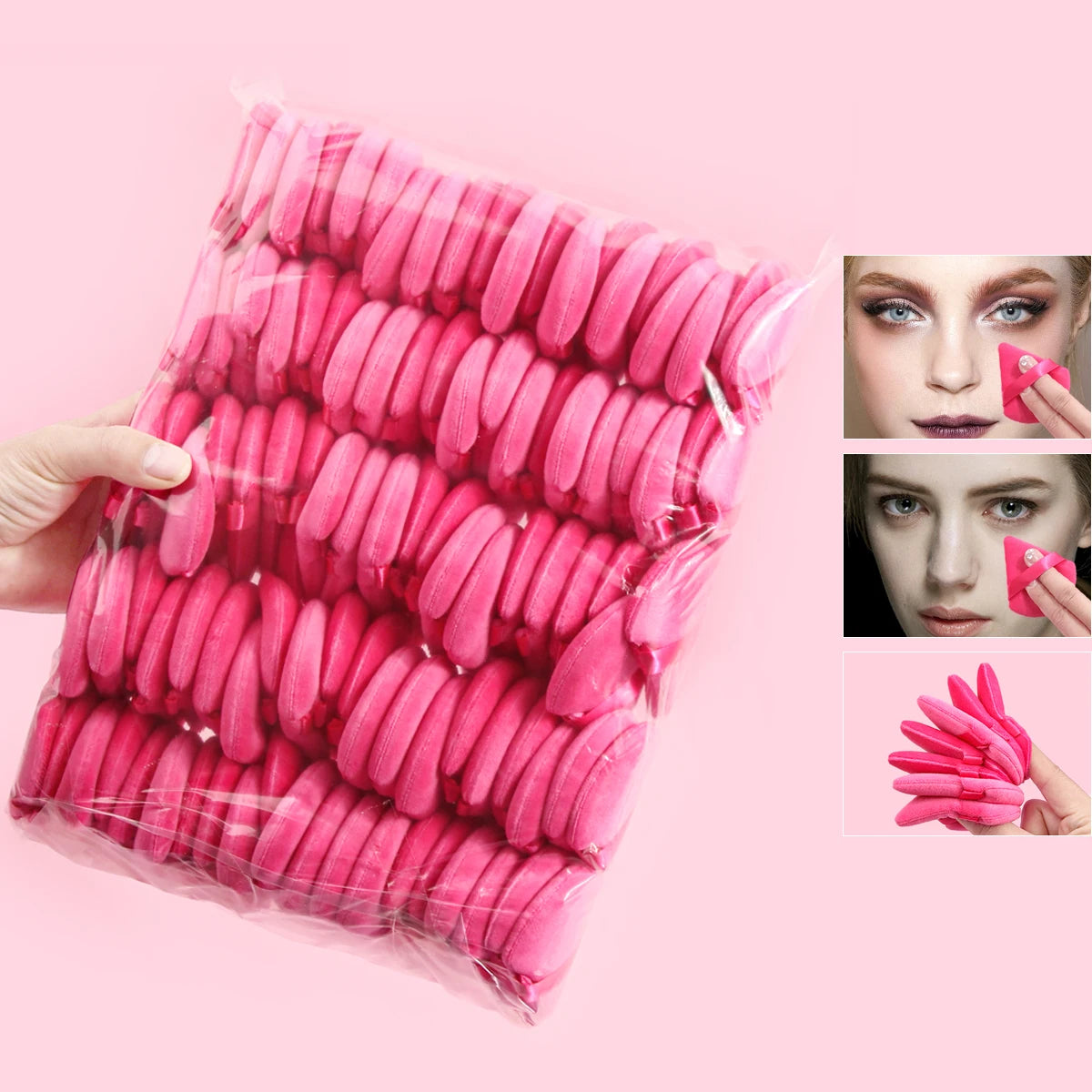 2Pcs/100Pcs  Triangle Powder Puff For Loose Powder Liquid Cosmetic Soft Plush Powder Puff Makeup Foundation Puff Makeup Tool Beauty World Shop
