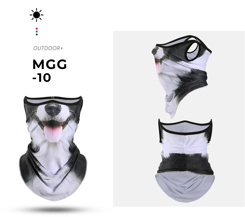 3D Animals Magic Scarf Bandana Breathable Neck Warmer Gaiter Hanging Ear Outdoor Sports Triangle Face Mask Neckerchief Summer Beauty World Shop