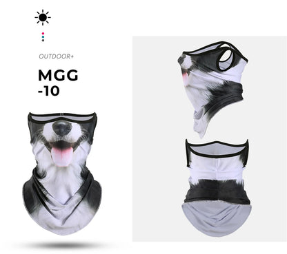 3D Animals Magic Scarf Bandana Breathable Neck Warmer Gaiter Hanging Ear Outdoor Sports Triangle Face Mask Neckerchief Summer Beauty World Shop