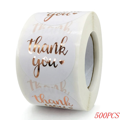 50-500pcs 1inch Blue Thank You Stickers For Envelope Sealing Labels Stationery Supplies Handmade Wedding Gift Decoration Sticker Beauty World Shop