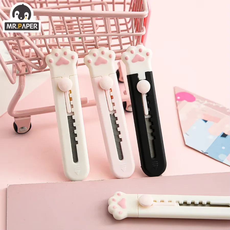 Mr.Paper Mini Cat Claw Utility Knife Creative Cute Convenient Hand Account Paper-cutting Tool Student Stationary Art Supplies Beauty World Shop