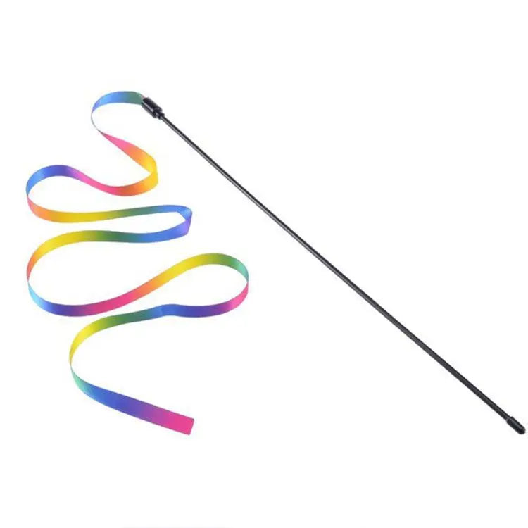 Pet Cat Toys Cute Funny Rainbow Strips Stick Cat Teaser Wand  Pet Toys for Cats Interactive Toys Cat Supplies Pet Products Beauty World Shop