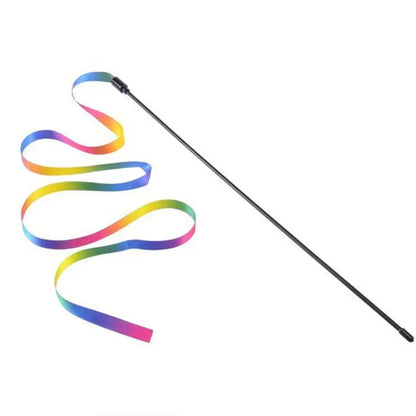 Pet Cat Toys Cute Funny Rainbow Strips Stick Cat Teaser Wand  Pet Toys for Cats Interactive Toys Cat Supplies Pet Products Beauty World Shop