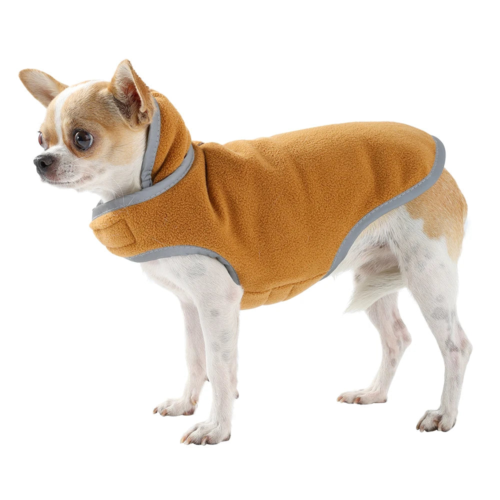 Reversible Dog Coat For Winter Fleece Warm Puppy Jacket With Leash Hole Waterproof Pets Jacket For Small Medium Dogs Chihuahua