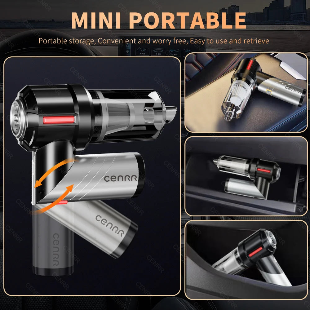 CENRR 998000PA Car Vacuum Cleaner Strong Suction Powerful Handheld Wireless Vacuum Cleaner Mini Blower for Home Appliance Beauty World Shop
