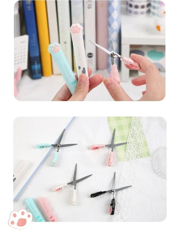 4Style Portable Folding Cat's Paw Scissors Stainless Steel Art Tool Multi-Function Pen-Shaped Scissors for Handbooks  Office Use Beauty World Shop