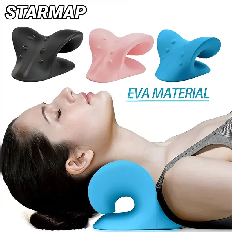 Neck Shoulder Stretcher Relaxer Cervical Spine Stretch Muscle Relaxation Traction Device Massage Pillow Correction Chiropractic Beauty World Shop