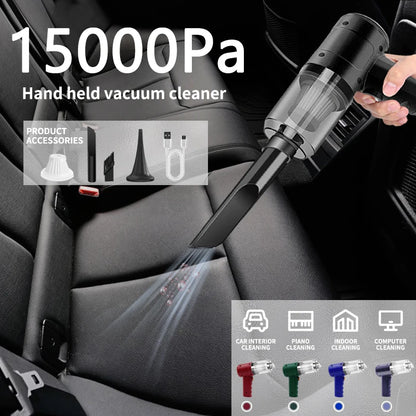 Handheld Car Vacuum Cleaner, 15000PA Portable Cordless, Dual use of blowing and suctionMulti-Nozzles, for Car, Home, Pet, Office Beauty World Shop