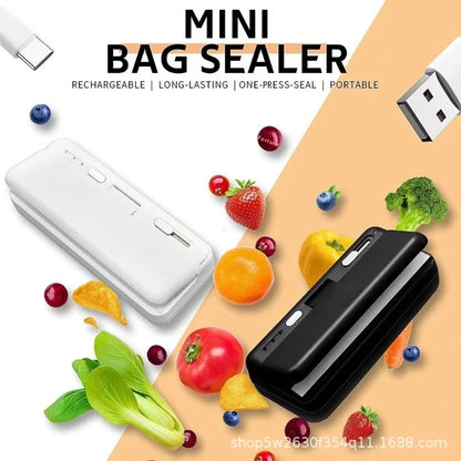 Mini Plastic Bag Sealer Heat Bag Sealing Machine Food Packaging Plastic Bags Sealer Clip Bag Handheld Rechargeable Heat Sealer Beauty World Shop