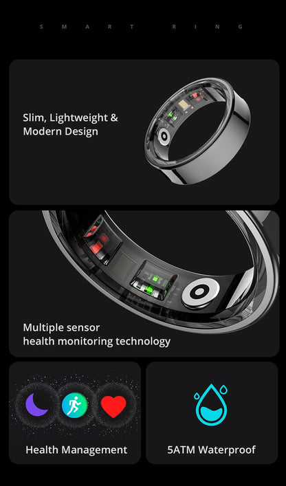 2024 COLMI R09 Smart Ring Men Women with Charging Case, Health and Sleep Monitor, Skin Temperature Monitor, 60 days battery life Beauty World Shop