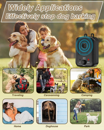 Automatic anti-barking device for dog barking control, rechargeable ultrasonic dog barking deterrent device, outdoor and indoor Beauty World Shop