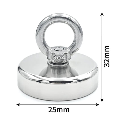 D16~D42mm Super Strong Neodymium Fishing Hook N52 Heavy Duty Rare Earth Neodymium with Countersunk Hole Eyebolt Salvage Magnetic Beauty World Shop
