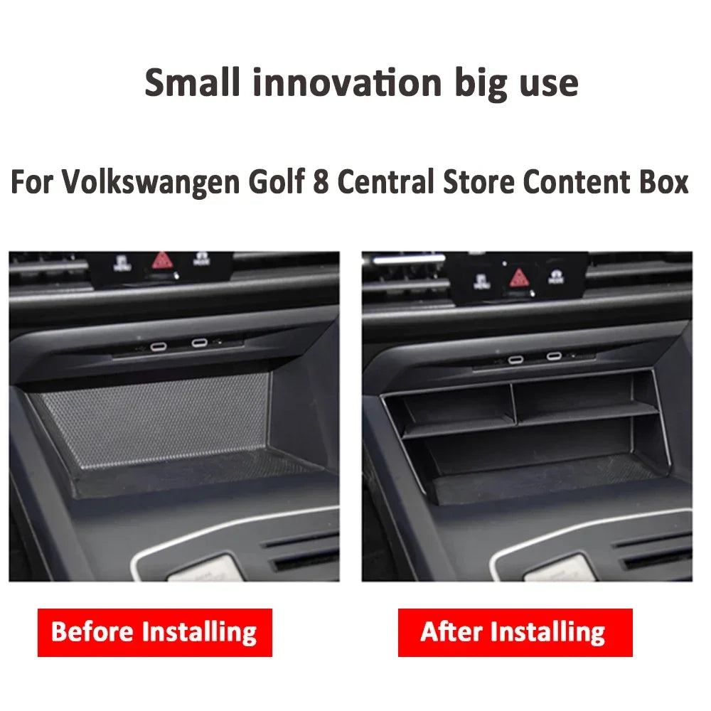 Car Central Console Organizer Box for Volkswagen For VW Golf MK8 Golf 8 2020 - 2023 LHD Storage Box Container Case Accessories Beauty World Shop