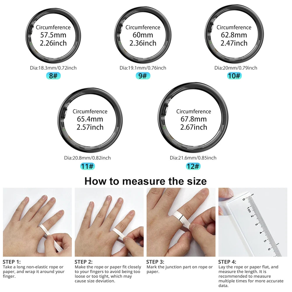 2024 COLMI R02 Smart Ring with Charging Case for Men Women, Battery Life, 39 Days, Health Monitor, 5ATM Waterproof Beauty World Shop