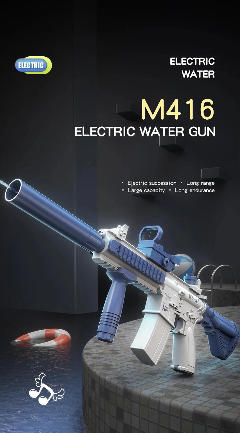 M416 Water Gun Electric Pistol Shooting Toy Full Automatic Summer Shoot Beach Outdoor Fun Toy For Children Boys Girl Adults Gift Beauty World Shop