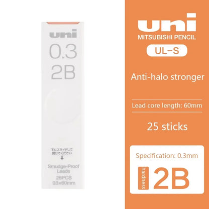 1Pcs Japan UNI UL-S Mechanical Pencil Lead-core Anti-fouling Thickened Black Non-breakable Student Pencil Lead 0.3/0.5/0.7 mm Beauty World Shop