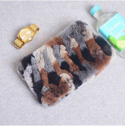 Women Handmade Stretch 100% Real Rabbit Fur Scarf Knit Genuine Rex Rabbit Fur Headbands Girls Natural Rabbit Fur Ring Scarves Beauty World Shop