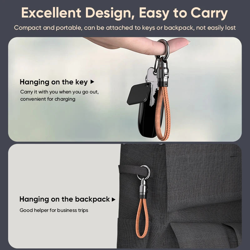 240W Mobile Fast Charging Cable Type-C to USB-C Keychain Anti Loss Hanging Rope 48V5A Short Line Laptop Tablet Charging Cable Beauty World Shop
