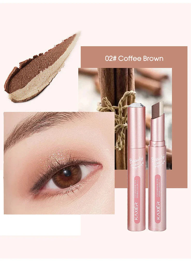 Gradient two-color eye shadow pen waterproof, sweat proof, not easy to smudge, pearlescent, fine shiny, lazy eye shadow s Beauty Trend Shop