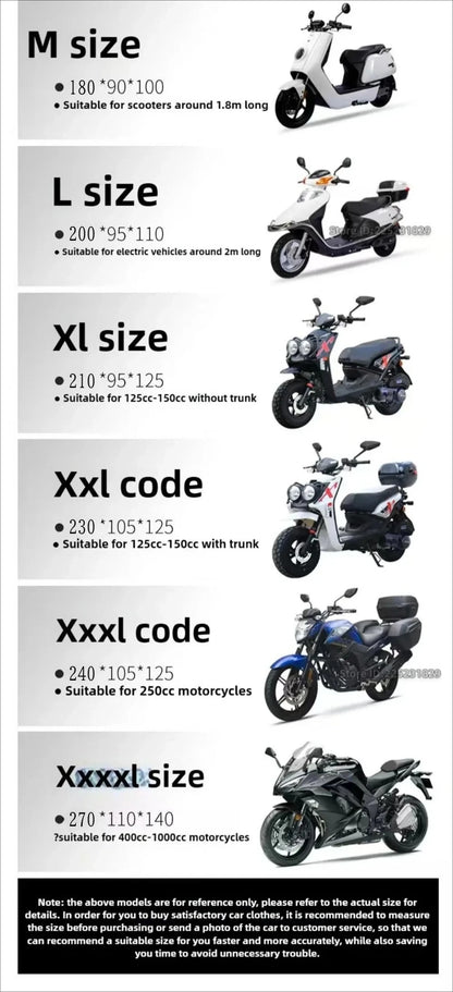 Motorcycle Thick 190T Waterproof Universal Outdoor Uv Electric Bike Protective Motorbike Dust Rain Sunshade Cover for All Season Beauty World Shop