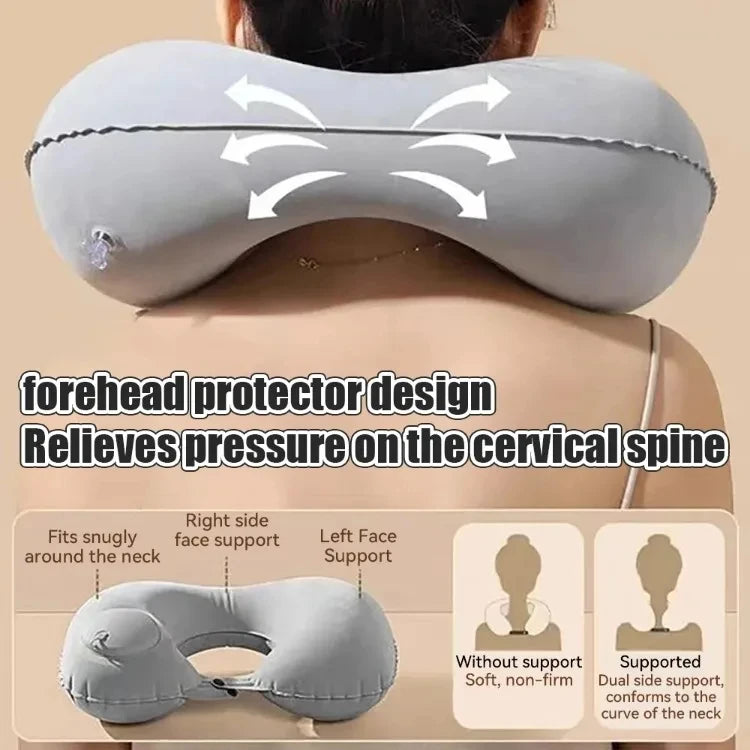 Inflatable Travel Neck Pillow U-shaped Cervical Orthopedic Protection Pillow Outdoor Portable Foldable Pillow Travel Essentials Beauty World Shop