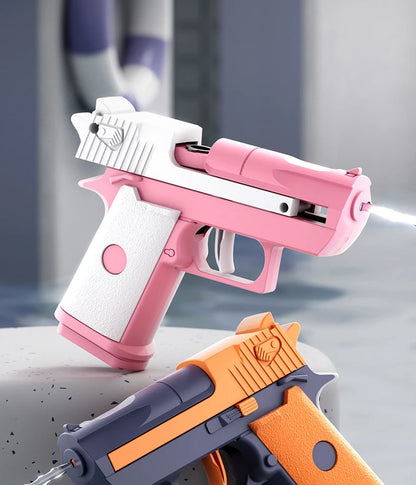 Hot Mini Desert Eagle Mechanical Continuous Firing Water Gun Small Pistol Summer Outdoor Beach Poor Toy Shoot Water Gun for Kids Beauty World Shop