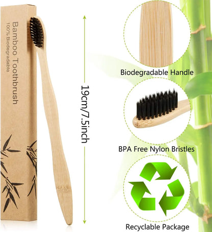10/20/50/100/150Pcs Disposable adult bamboo soft bristled toothbrush wooden toothbrush clean mouth reusable for home and hotel Beauty World Shop