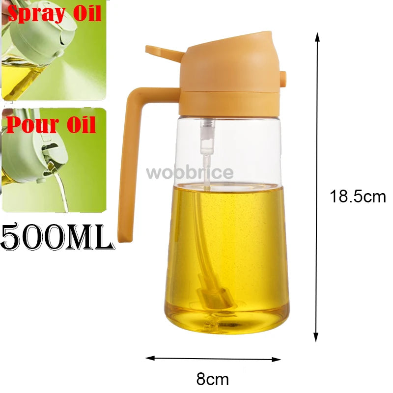 2in1 Kitchen Spray Oil Dispenser Oil Sprayer Polisher Or Only Brush Spray for Air Fryer Salad Grilling Roasting Cooking Kitchen Beauty World Shop