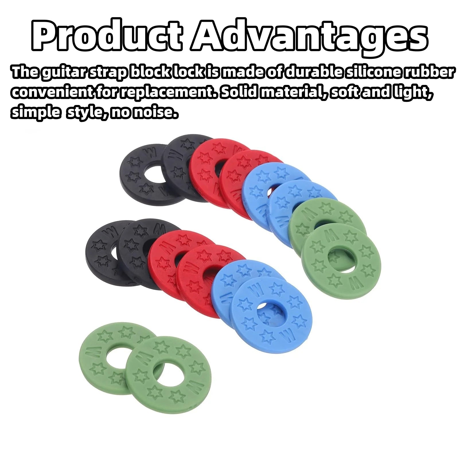 Miwayer 10 Pcs Guitar Rubber Strap Locks Anti Slip PE Pads/Secure and Safe Guitar Strap Locks Compatible Guitar Protect Beauty World Shop