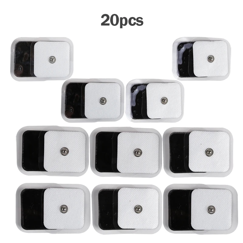 10/20/50pcs Non-woven Electrode Pads 4x4cm Snap On Replacement For Tens Acupuncture Digital Machine Slimming Massager Therapy Beauty World Shop