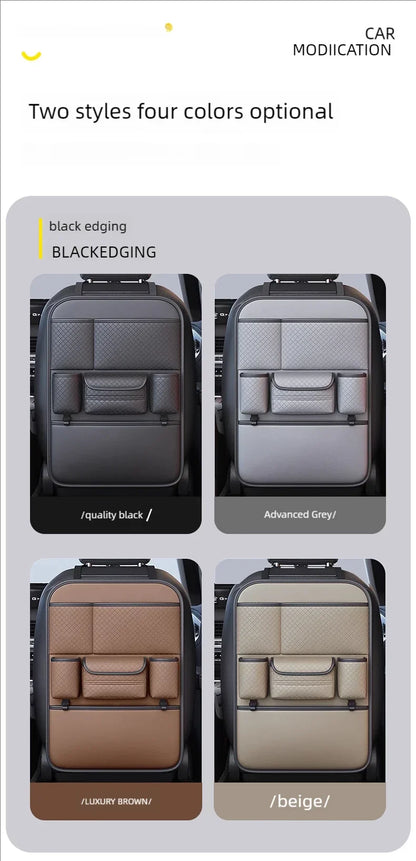 Multi-functional Car Seat Back Organizer High-Capacity Multi-Pocket Backseat Storage Bag Wear-Resistant Anti Kick Mat Beauty World Shop