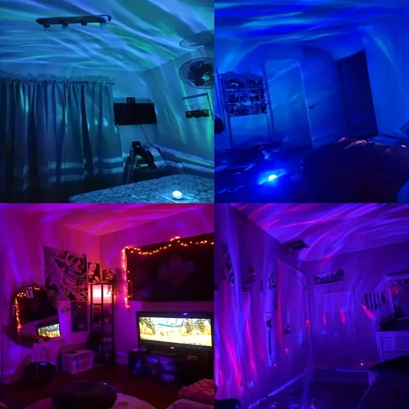 LED Starry Night Sky Projector Aurora USB Remote Control RGB Galaxy Light 7 Modes for Home Bedroom Game Room Party Decoration Beauty World Shop