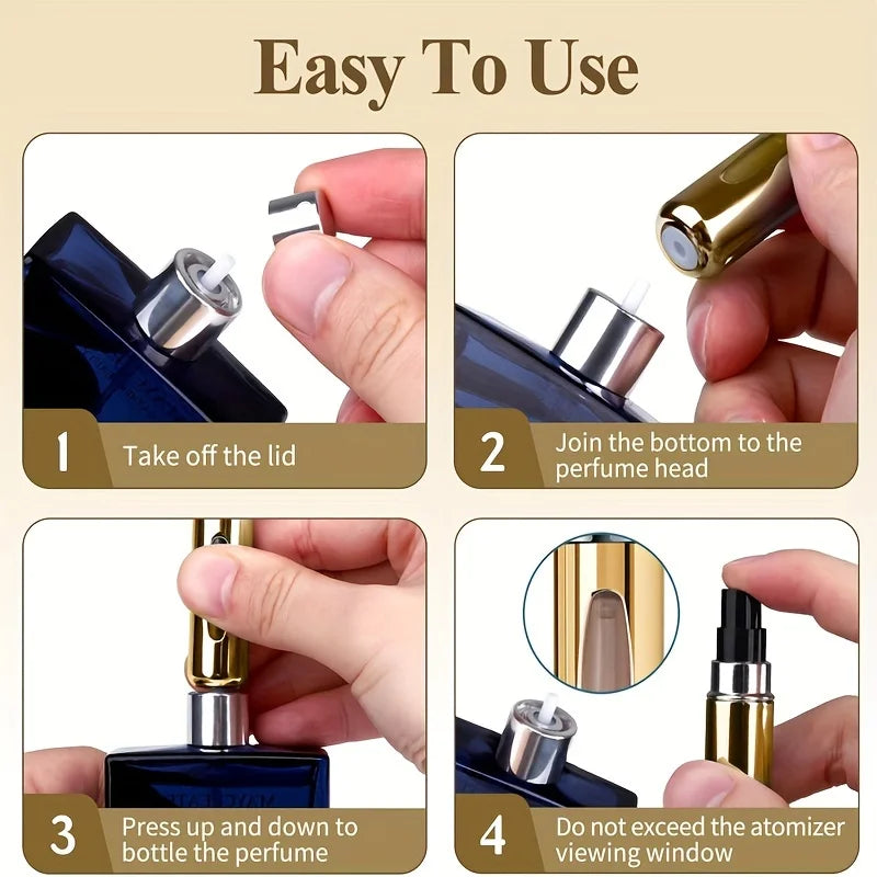 Mini Refillable Perfume Atomizer Aluminum, Travel Perfume Atomizer 5ml, Portable Perfume Dispenser, Refillable Perfume Case Rugg Beauty Fashion