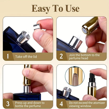 Mini Refillable Perfume Atomizer Aluminum, Travel Perfume Atomizer 5ml, Portable Perfume Dispenser, Refillable Perfume Case Rugg Beauty Fashion