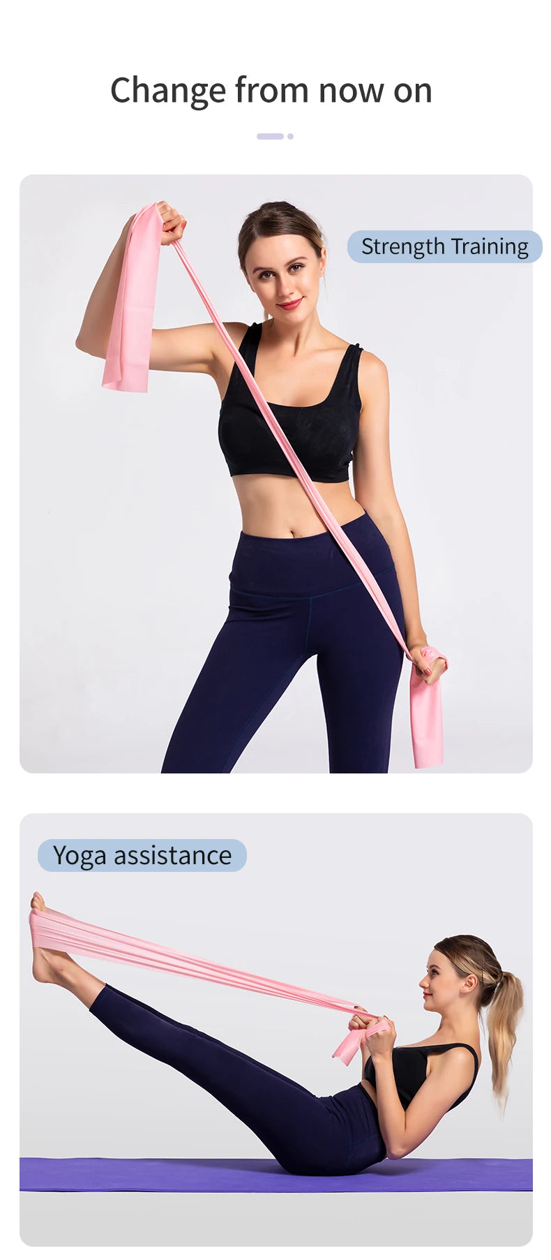 Yoga Pilates Elastic Resistance Band Fitness Training Band 150cm Fitness Elastic Rubber Gym Natural Rubber Beauty World Shop