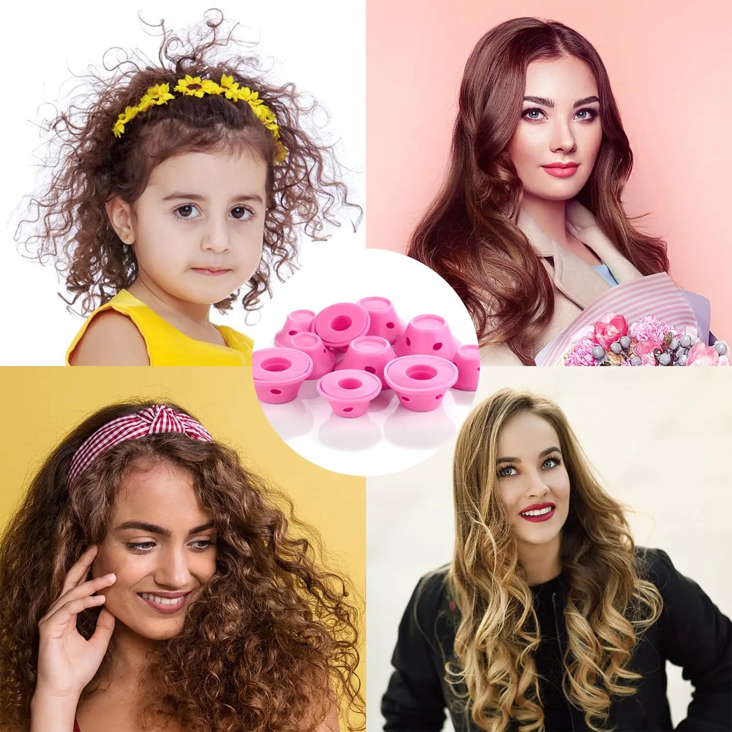 Heatless Hair Curlers Set: 10 Pieces Including Large and Small Soft Overnight Rollers for Women and Kids Lazy Curling Rods Beauty World Shop
