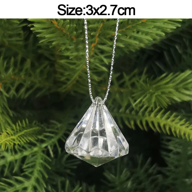 5pcs Christmas Home Decorations Crystal Acrylic Ornaments Snowflake Elk Xmas Tree Hanging Pendants Navidad 2025 New Year Gift Beauty World Shop